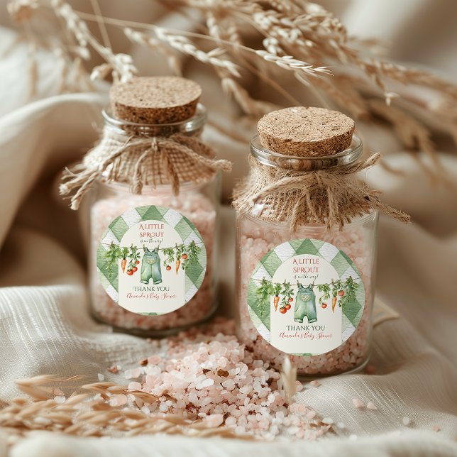 Adesivo Rustic Gender Neutral Little Sprout Baby Shower (Criador carregado)