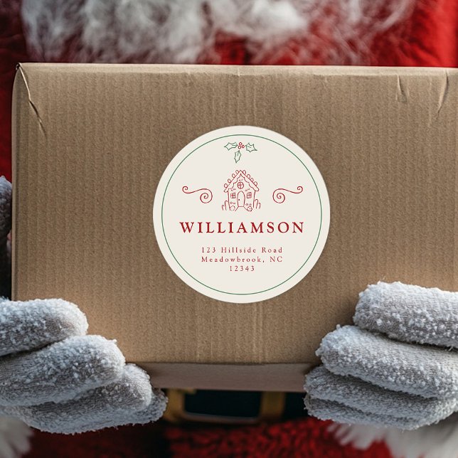 Adesivo Rustic Gingerbird House Feriado de Natal Moderno (Criador carregado)