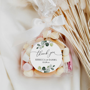 Adesivo Rustic Greenery Eucalyptus Personalizado Obrigado