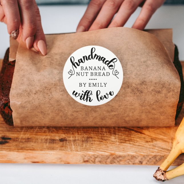 Adesivo Rustic Handmade with Love Script Heart Beled (Criador carregado)