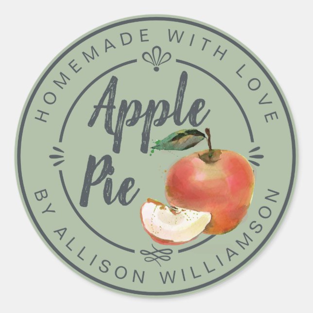 Adesivo Rustic Homemade Apple Pie Green (Frente)