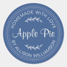 Adesivo Rustic Homemade Bow Apple Pie Classic Blue