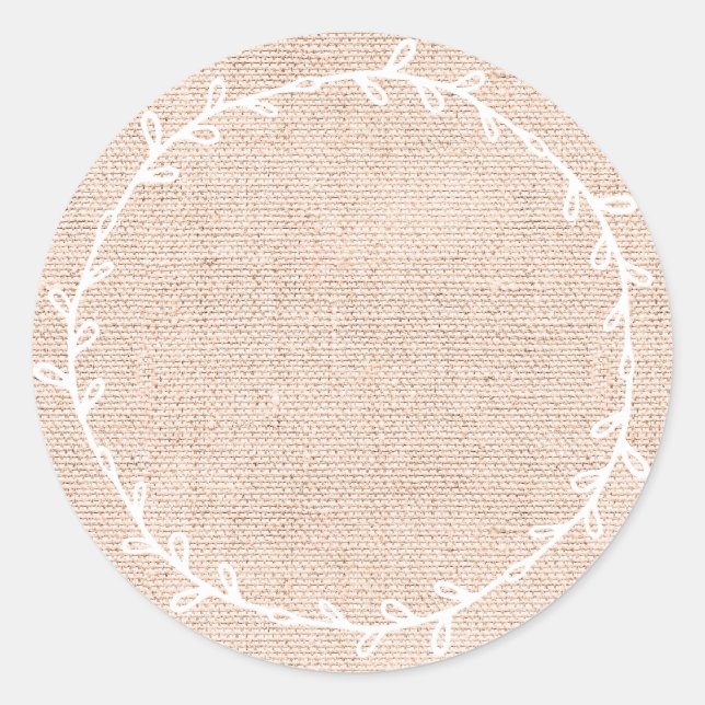 Adesivo Rustic Homemade Pink Burlap Escreve No Vazio (Frente)