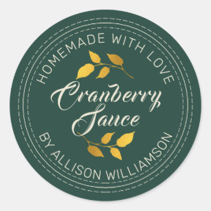 Adesivo Rustic Homemade Thanksanding Cranberry Sauce Verde