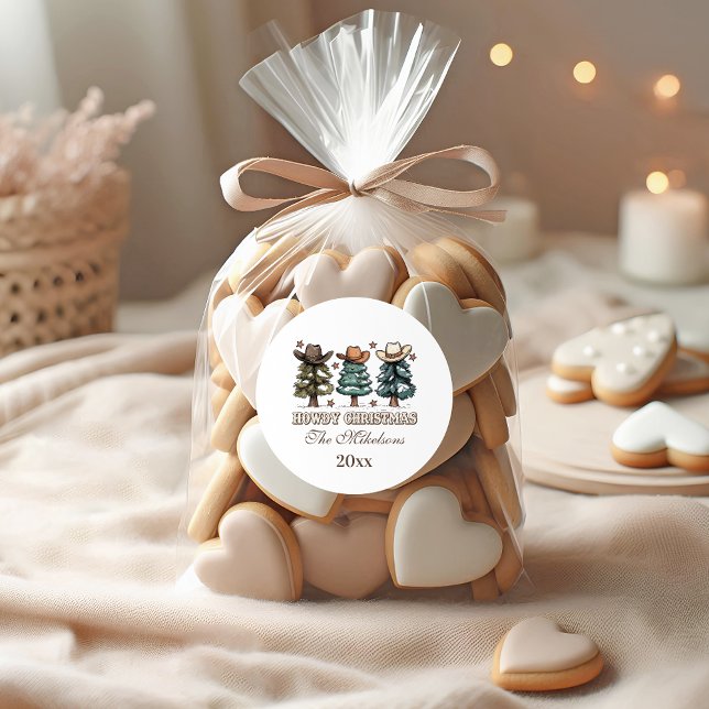 Adesivo Rustic Howdy Natal Cowboy Hat Family (Criador carregado)