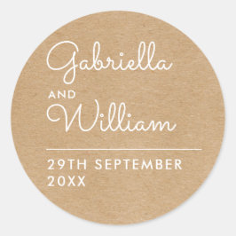 Adesivo Rustic Kraft Elegant Script Favor