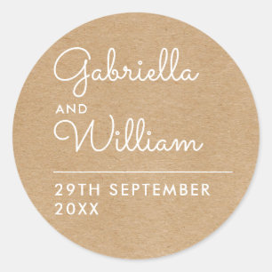 Adesivo Rustic Kraft Elegant Script Favor