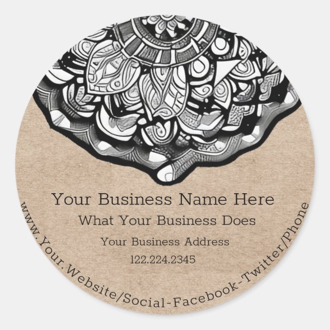 Adesivo Rustic Kraft Mandala (Frente)