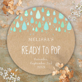 Adesivo Rustic Kraft Mint Green Raindrots Ready to Pop