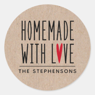 Adesivo Rustic Kraft Personalizado Feita Com Amor