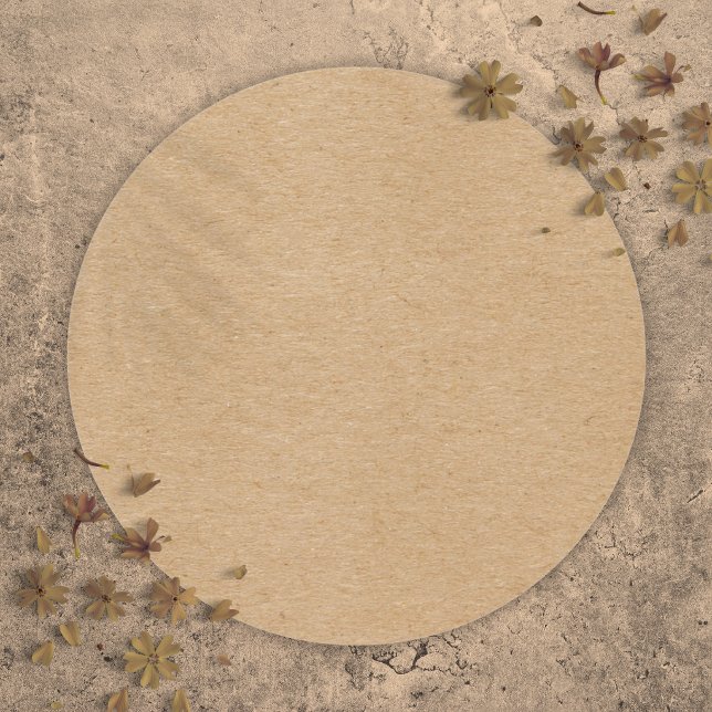 Adesivo Rustic Kraft Simples e Elegante Boho (Rustic Kraft Simple Stylish Boho Classic Round Sticker)