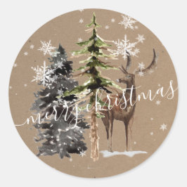 Adesivo Rustic Kraft Winter Woodland Felry Natal