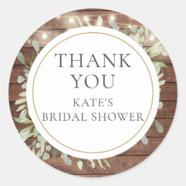 Adesivo Rustic Lights Greenerence Chá de panela Obrigado