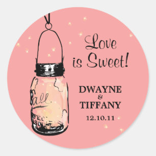 Adesivo Rustic Mason Jar e Fireflies