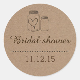Adesivo Rustic Mason Jar| Heart Chá de panela