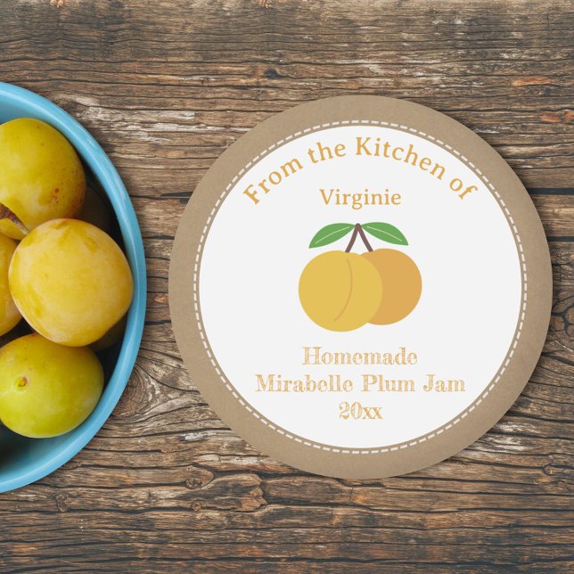 Adesivo Rustic Mirabelle Plum Jam Label Sticker (Rustic Mirabelle Plum Jam Label Sticker)