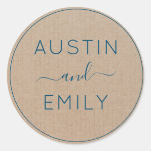 Adesivo Rustic Modern Boho Wedding Kraft Cla Personalizado