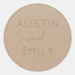 Adesivo Rustic Modern Boho Wedding Kraft Personalizado