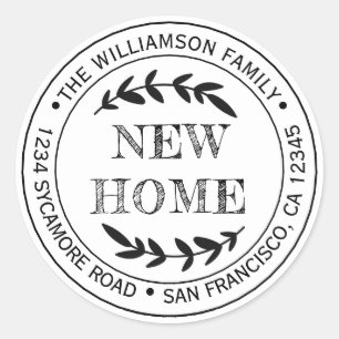 Adesivo Rustic Modern New Home Return Address
