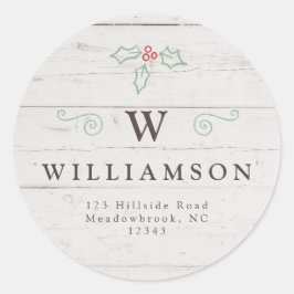 Adesivo Rustic Monograma MistletoFarmhouse Endereço de Ret
