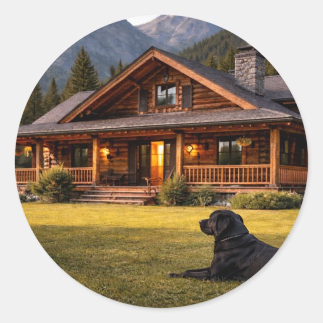 Adesivo Rustic mountain cabin sticker  (Frente)