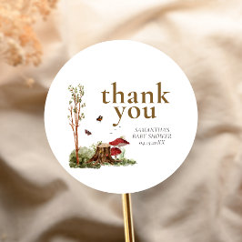 Adesivo Rustic Mushroom Woodland Baby Shower