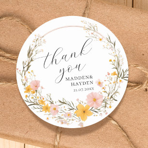 Adesivo Rustic Neutral Boho Floral Floral Obrigado