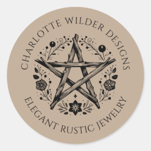 Adesivo Rustic Pagan Wiccan Rustic Kraft Jewelry Designer