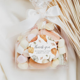 Adesivo Rustic Pumpkins Fall Chá de fraldas Obrigado Favor