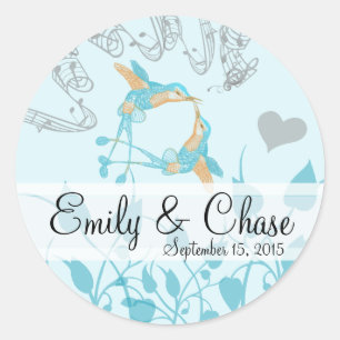 Adesivo Rustic Romantic Hummingbird Kiss Love BirdWedding