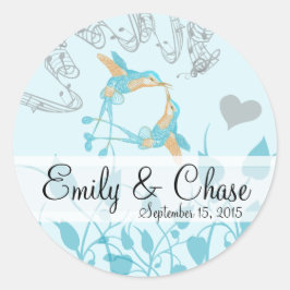 Adesivo Rustic Romantic Hummingbird Kiss Love BirdWedding