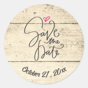 Adesivo Rustic Save The Date Wooden Plank