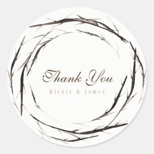 Adesivo Rustic Sticks Twigs Branches Wreath Custom Favor