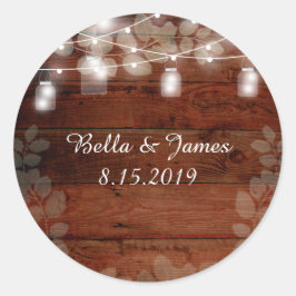 Adesivo Rustic String Lights Mason Jars Wedker Sticker