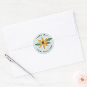 Adesivo Rustic Sunflower Name e Obrigado Sticker