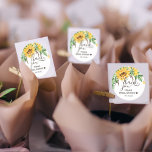 Adesivo Rustic Sunflower Script Obrigado Chá de panela<br><div class="desc">Obrigado. O adesivo tem buquê rústico de fazendas de campo de girassóis,  roteiro e tipografia moderna.</div>