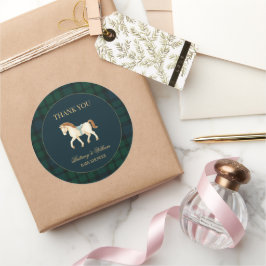 Adesivo Rustic Tartan Plaid Horse Baby Shower 