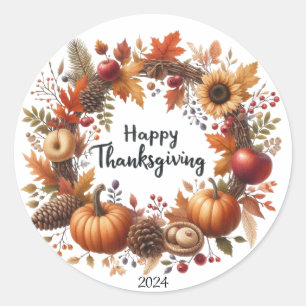 Adesivo Rustic Thankanding Pumpkin Watercolor Autumn