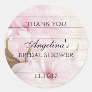 Adesivo Rustic Vintage Floral Chá de panela Obrigado