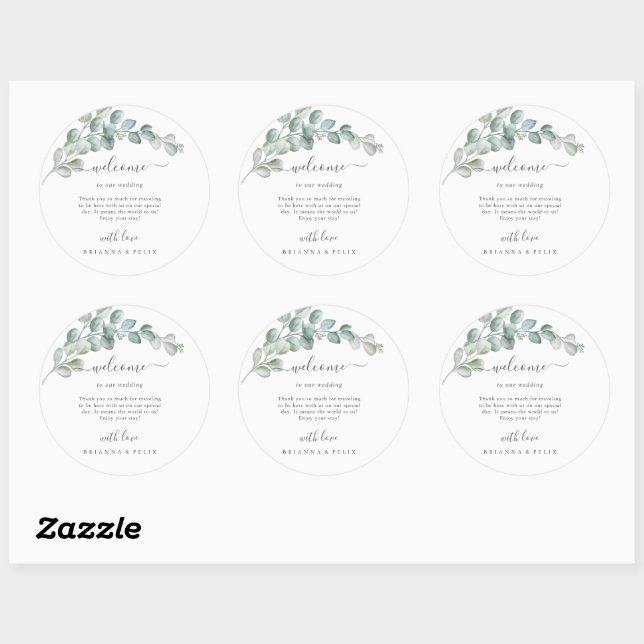 Adesivo Rustic Watercolor Eucalyptus Greenery Wedding (Folha)