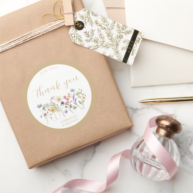 Adesivo Rustic Watercolor Wildflower Wedding  (Presentear)