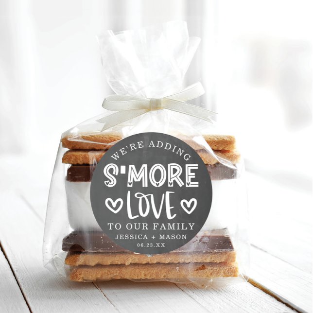 Adesivo Rustic Wedding S'more Love Favor Classic Round Sti (Criador carregado)