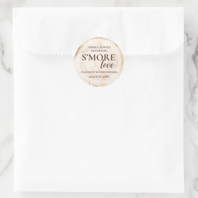 Adesivo Rustic Wedding S'mores Love Custom (Bolsa)