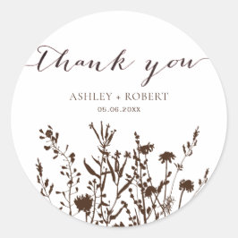 Adesivo Rustic Wildflower Fall Meadow Weding Favor