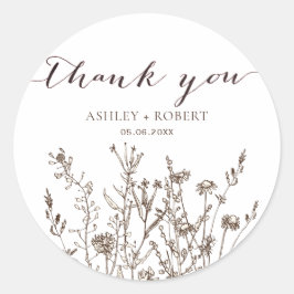 Adesivo Rustic Wildflower Fall Meadow Weding Favor
