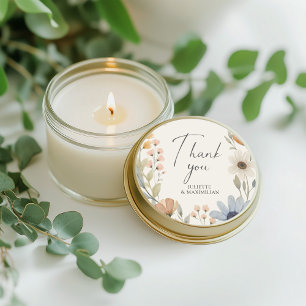 Adesivo Rustic Wildflower Wreath Obrigado Favor De Casamen