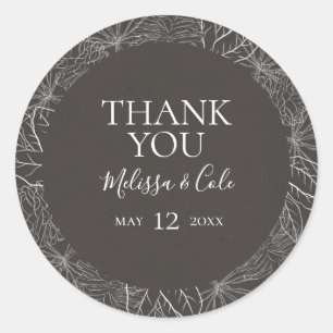 Adesivo Rustic Winter Carvão Obrigado Favor Sticker