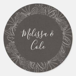 Adesivo Rustic Winter Carvões De Envelope Para Casament