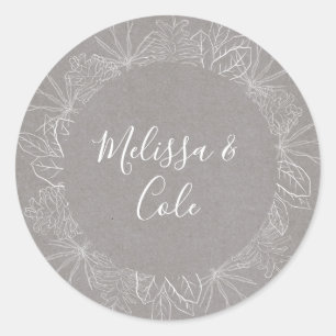 Adesivo Rustic Winter Focos De Envelope De Cinza