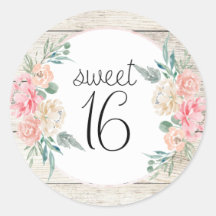 Rustic Wood Boho Floral Sweet 16 Aniversário